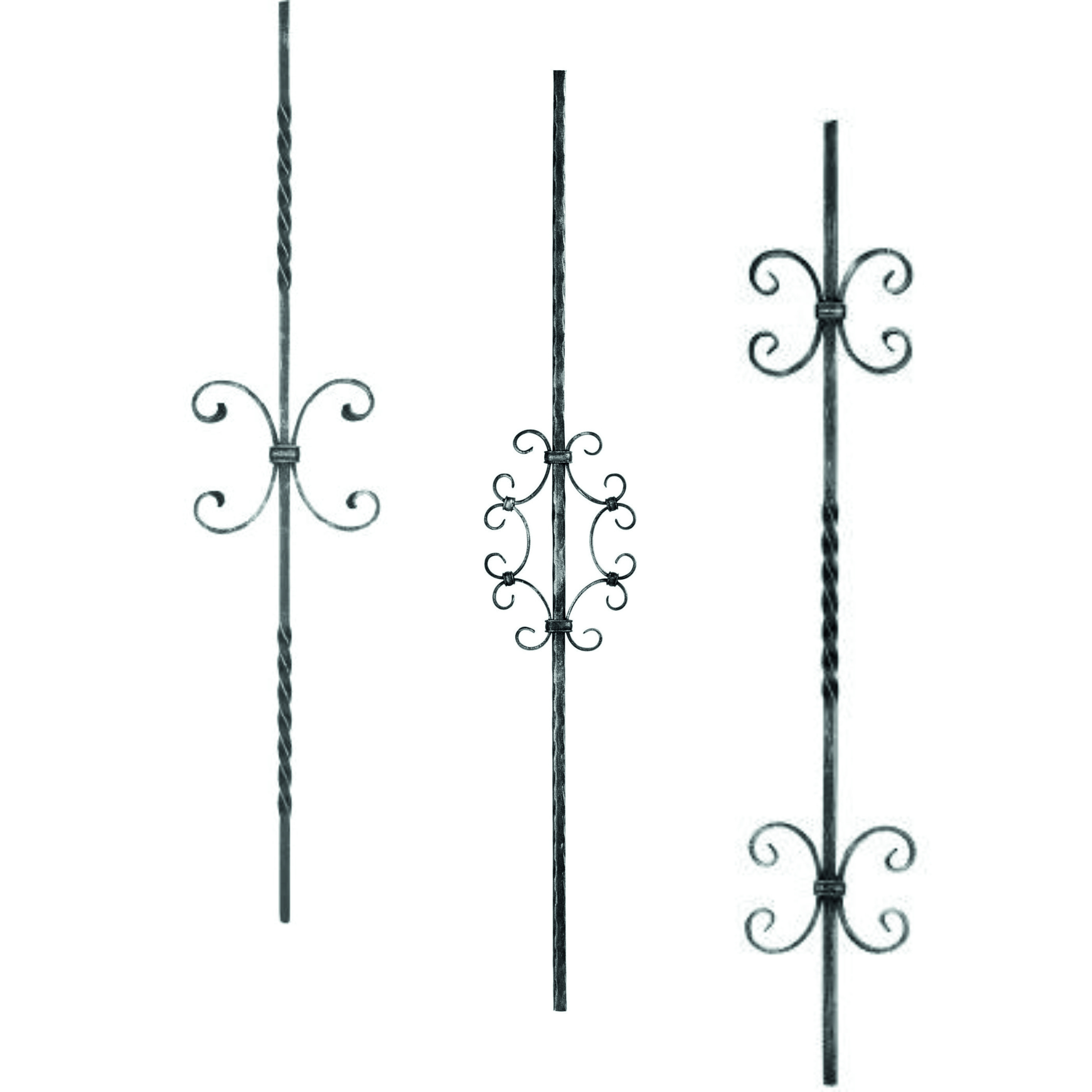 Zierstäbe <br>mit Zierelementen aus C-Schnecken</br>