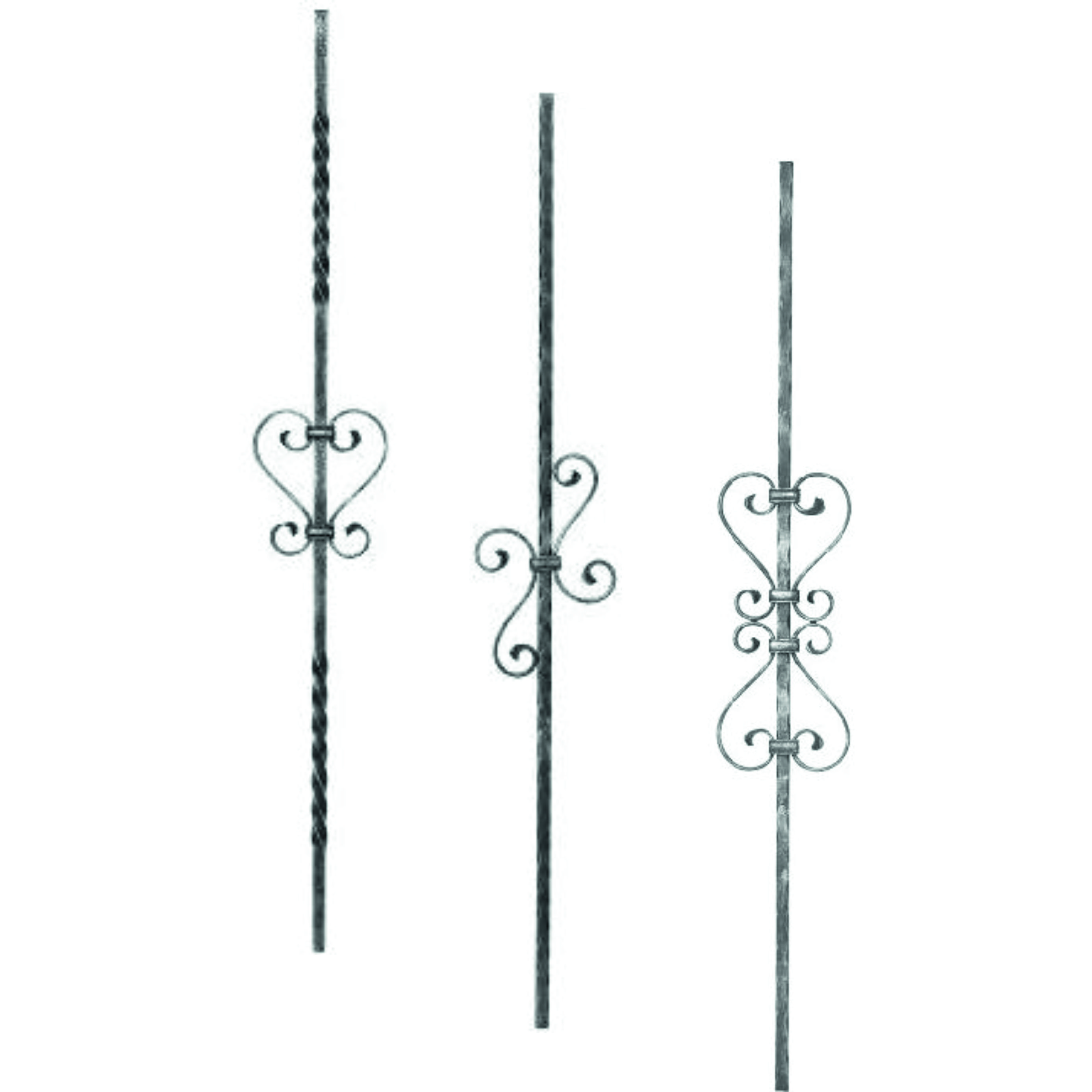 Zierstäbe <br>mit Zierelementen aus S-Schnecken</br>