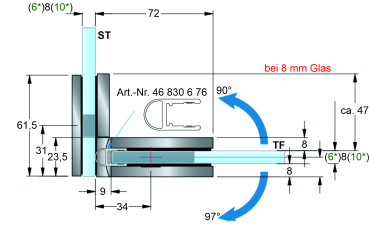 Duschpendeltürband Flamea pro mini Art.-Nr. 46102ff
