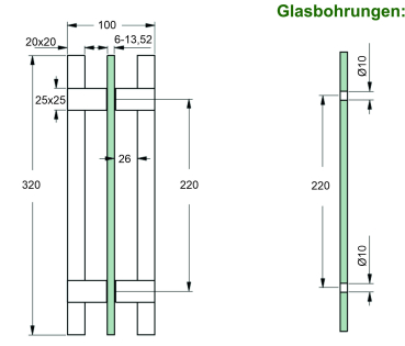 Glastürgriff Art. Nr. 46379ff