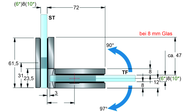 Duschpendeltürband Flamea pro mini Art.-Nr. 46102ff