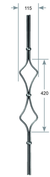Zierstab 2x Ø 12 mm Art.-Nr. 2700801400