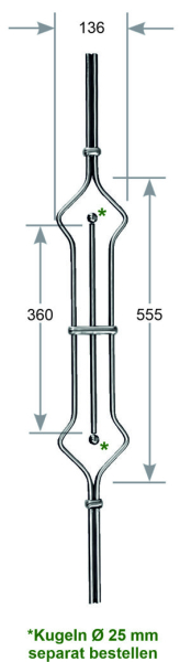 Zierstab 2x Ø 12 mm Art.-Nr. 2700802400